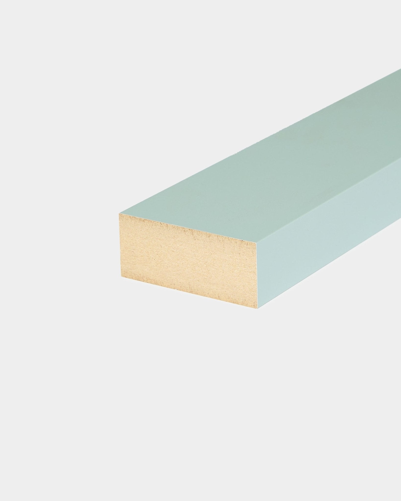 WoodUpp eindlamel / Cloud, 6,7 cm, rechthoekige lichtblauwe MDF-omlijsting Akoestisch paneel, ontworpen voor Akupanel of wandmontage.
