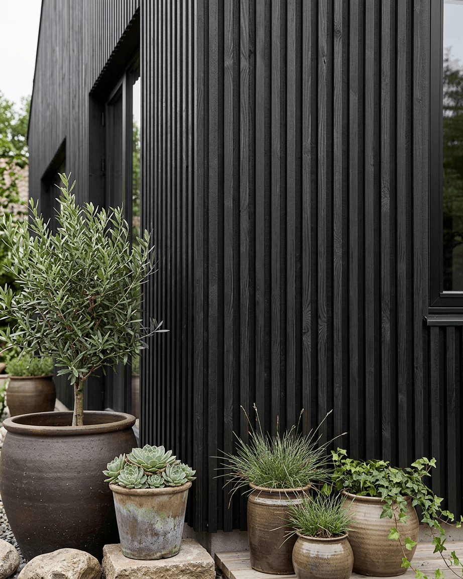 Aluwood | Outdoor Panel / Thermowood, Black, 240 x 45,1 cm 