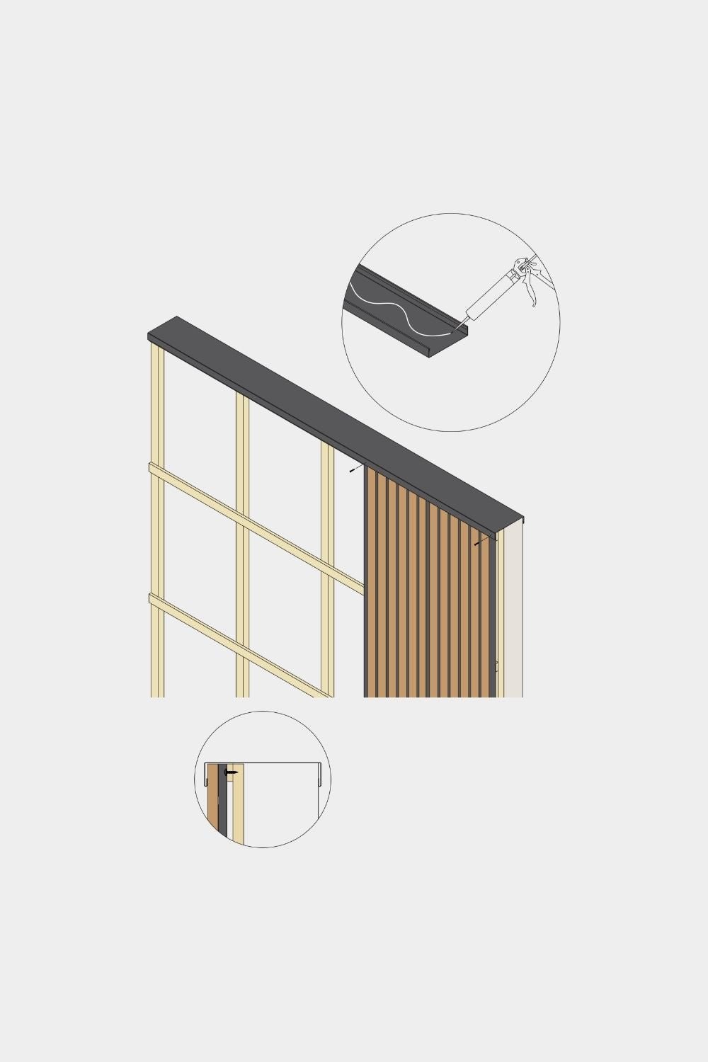 Installation Products | Aluwood / Level Wall Capping - 240 cm, (20 cm wide) 