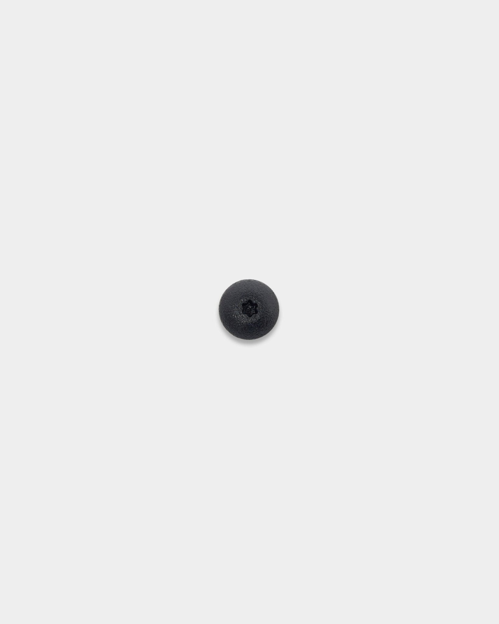 WoodUpp Front Screw for Wood (4.8x35, black, Ø9.5-ring) gecentreerd op een effen witte achtergrond; accessoire voor Akupanel akoestische panelen.